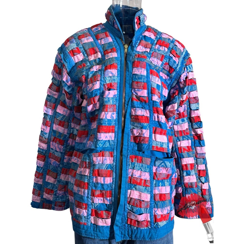 VTG Quilted Patchwork‎ Jacket Hippie Boho Artsy Measurement in Photos Handmade